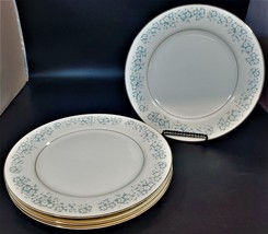 Set of 4 Montgomery Ward Style House Damask 10 1/4&quot; Dinner Plates - £35.03 GBP