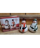 Pfaltzgraff Collectibles Snowman Folk Hand-Painted Sculpted Salt &amp; Peppe... - $16.62