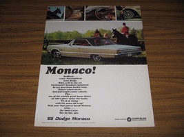1965 Print Ad The&#39;65 Dodge Monaco 2-Door Fox Hunter on Horse - £7.28 GBP