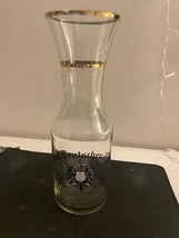 Vintage Zum Deutschen Erk Chicago, Il Glass Gold Rimmed Wine/Cocktail Carafe~Vg - £15.82 GBP