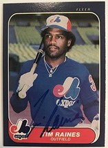 Tim Raines Signed Autographed 1986 Fleer Baseball Card - Montreal Expos - £9.32 GBP