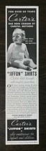 Vintage 1935 Carter&#39;s Jiffon Baby Shirts Original Ad 122 - $6.64