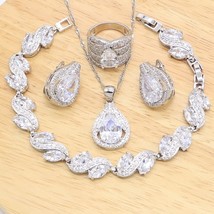 R color wedding jewelry sets for women bracelet earrings necklace pendant ring birthday thumb200