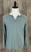 Task 1/4 Zip Pullover Men&#39;s Medium Green Bamboo Cotton Lightweight &amp; Soft  - $22.77