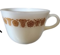 CORNING BUTTERFLY GOLD 1pc FLAT CUP TEA/COFFEE 8oz PRISTINE MINT VINTAGE - $14.57