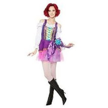 Womens Gypsy Halloween Costume Purple &amp; White Dress-size S - $14.85