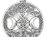 1 1/4&quot; Tree Of Life Triple Moon Pentagram Amulet - $19.16