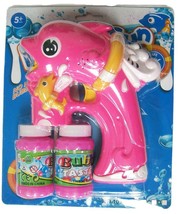 LIGHT UP PINK DOLPHIN FISH BUBBLE GUN W SOUND toy bottle bubbles maker m... - £7.46 GBP