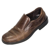 Ecco Dress Shoes Mens US 9.5 EUR 43 Helsinki Loafer Brown Leather Slip On - £26.03 GBP