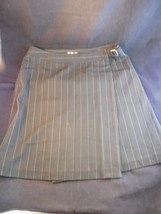 WOMENS SKIRT BLACK Size 10 Brown pins stripes Wrap Around Style by Style... - $11.87