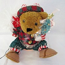 Christmas Avon Teddy Bear Fiber Optic Lighted Tree Color Changing 11&quot; Sitting - £16.54 GBP
