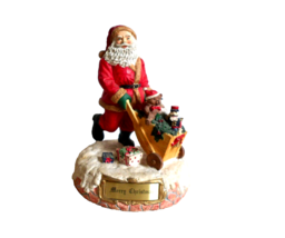 Merry Christmas Santa Music Box w/Cart of Toys and Presents - £19.46 GBP