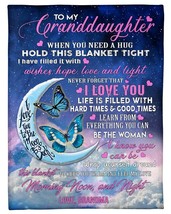 To My Granddaughter Blanket Gift For Girl Love Grandma Moon Sofa Blanket Xmas - £28.69 GBP+