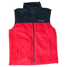 Columbia Sportswear Men’s Size Large Full Zip Fleece Red &amp; Black Vest - $22.72