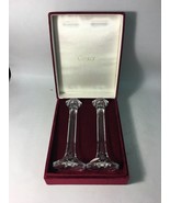 Vintage Ceska Handmade Lead Crystal Candle holders sticks Czechs Pair Re... - £96.77 GBP