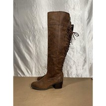 White Mountain Women&#39;s Brown Faux Suede Over-the-Knee Boots Lace-Up Back Sz 8.5 - £35.38 GBP