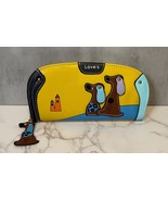 Happy Puppin &quot;Love&#39;s&quot; Designer Dog Wallet Leather Clutch Purse  Yellow Blue - £9.41 GBP