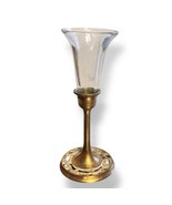 VTG Filagree Brass Candle Holder Candlestick W/ Glass Votive Victorian G... - $19.99