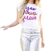 Queen Of Sparkles yeehaw queen sweater in White Multi - size M - £71.12 GBP