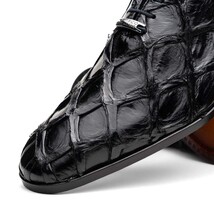 Marco Di Milano Genuine Pirarucu Exotic Lace-Up Oxford Shoes Olivieri Black image 4