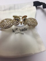 KATE SPADE 12K Gold Plated Star Bright Owl Hinge Bangle Bracelet w/KS Du... - £62.50 GBP