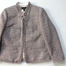NWT J.Crew Colorful Metallic Tweed Jacket in Plum Multi Front Pockets Tw... - £77.67 GBP