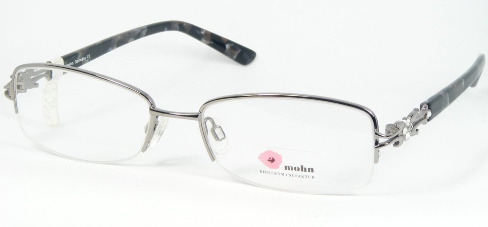 Mohn Brillenmanufaktur M1272 C3 SILVER EYEGLASSES GLASSES W/ Crystals 53... - $68.47