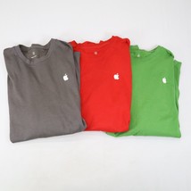 Lot Apple Store Employee Uniform T-Shirt M Logo Red Gray Gree Long Sleev... - £30.23 GBP