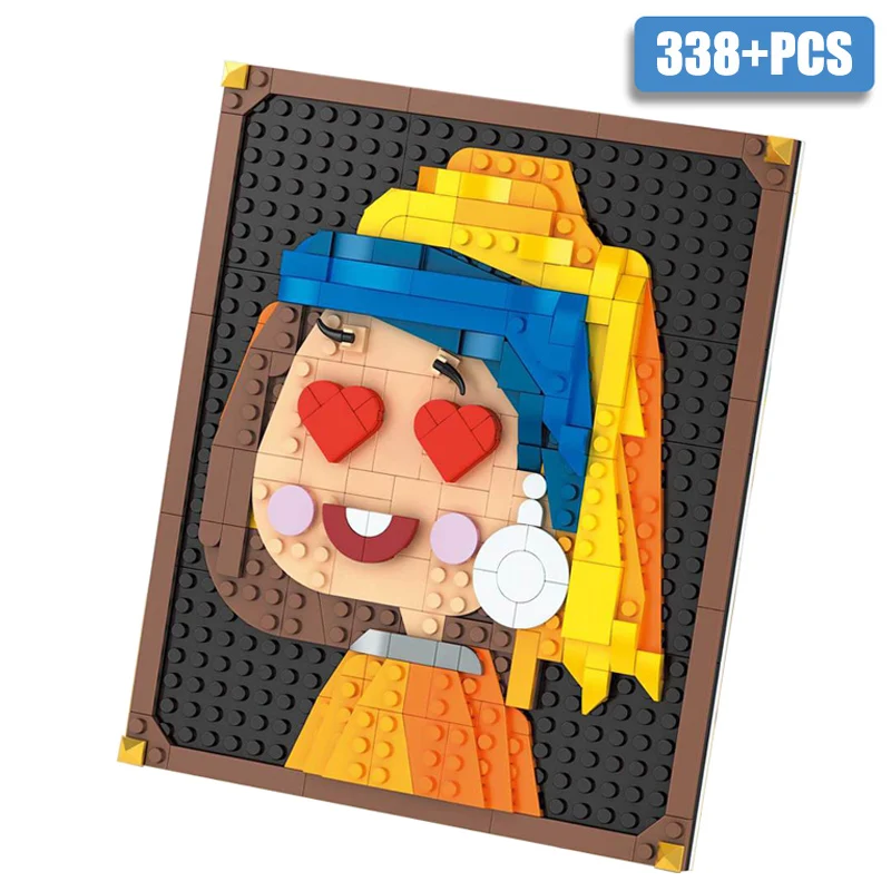 Creative Girl with a Pearl Earring World Famous Painting Building Blocks Ideas M - £42.51 GBP