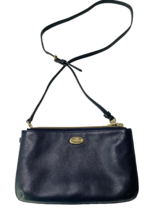Coach Lyla Crossbody Purse Handbag Blue Pebble Leather Gold Double Zip P... - $70.59