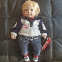Duck House Heirloom Doll Posed For Sitting Boy Blonde Hair Blue Eyes 374/5000 - £26.13 GBP