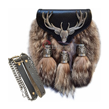 Scottish Kilt Semi Dress Sporran Semi Stag Sporran Antique Unique Stag.4... - $2,561.67 MXN