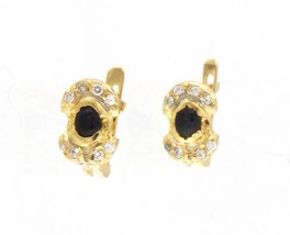 Sapphire Women&#39;s Earrings 18kt Yellow Gold 359445 - £275.76 GBP