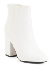 Madden Girl Wink Snip-Toe Sock Booties Faux Leather White Smooth 7.5 New - £25.57 GBP
