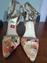 Steve Madden High Heel Shoes Porttt-F Dress Pump Sandal Shoe Floral Size 7.5 - £22.11 GBP