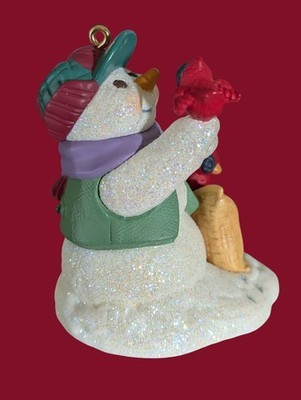 2000 Snow Buddies #3 Hallmark Ornament Snowman Feeds Bird Seed Handcrafted Xmas  Item image 4