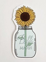 Single Sunflower in Jar Beautiful Multicolor Sticker Decal Awesome Embellishment - £1.76 GBP
