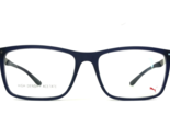 Puma Eyeglasses Frames PU0096O 010 Blue Gray Square Full Rim 56-17-140 - $54.44
