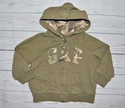 Infant Boys 18-24m BABY GAP Zip Up LOGO Hoodie Sweatshirt Leaf Camo Camoflauge - £7.16 GBP