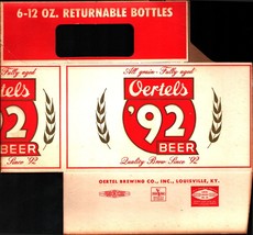 VINTAGE OERTELS 92 BEER BOTTLE CARRIER 6 PK CARDBOARD 12 OZ RED ORIGINAL... - £14.46 GBP