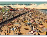 Birds Eye View Boardwalk and Beach Seaside Heights NJ UNP Linen Postcard... - $6.88