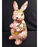 Vintage La Vie standing Bunny Rabbit Daisy Kingdom glazed fabric - £11.72 GBP