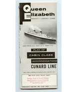 Queen Elizabeth Worlds Largest Liner Cabin Class Accommodation Plan Cuna... - £21.80 GBP