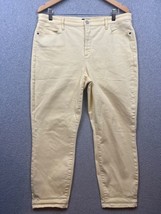 Talbots Jegging Pants Crop Womens Size 14 Yellow Stretch Pockets Simple ... - $31.88