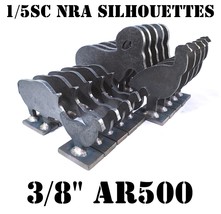 3/8&quot; AR500 1/5sc. NRA/IHMSA Metallic Silhouette Targets - 20pc Rifle Knockovers - £176.94 GBP