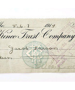 1914 Kineo Trust Company Bank Check E.A. Sampson Dover Maine Signed 6072... - $28.05 CAD