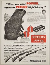 1955 Print Ad Remington Pump Shotguns Peter&#39;s Cartridges Ground Hog - $12.85