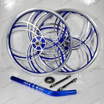 PAIR 20&quot; Bicycle Mag Wheels Set Blue FOR GT DYNO HARO ANY BMX BIKE + SEA... - £138.60 GBP