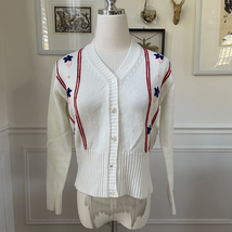 Vintage 70s Starlight Trading Co Embroidered Cropped Cardigan Sweater S - $25.92