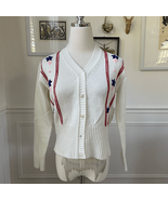 Vintage 70s Starlight Trading Co Embroidered Cropped Cardigan Sweater S - €22,45 EUR